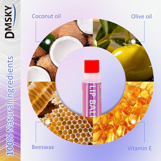 Dmsky Lip Balm 12 Pack, Colorful