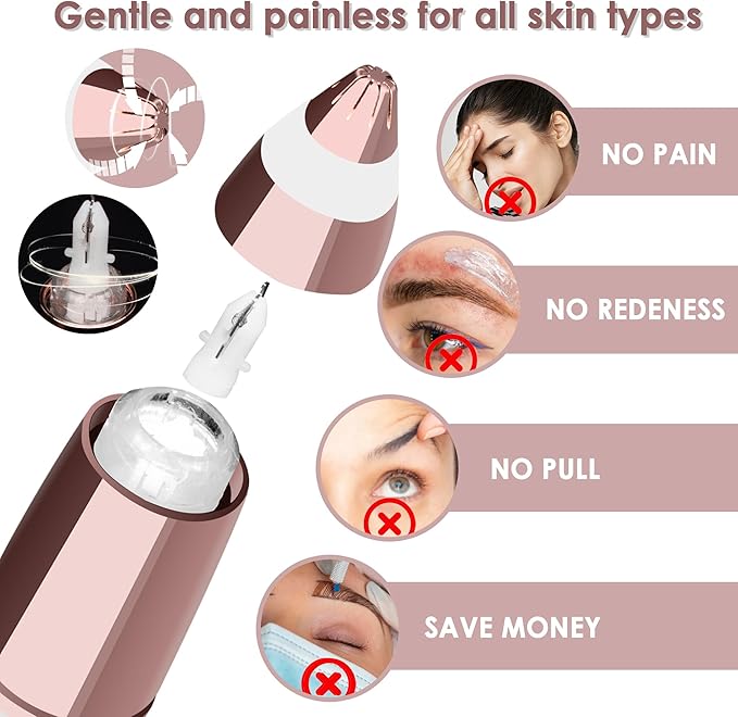 gurelax Eyebrow Trimmer for Women,Electric Eyebrow Hair Remover, Painless Brow Razor Shaper with LED Light, USB Rechargeable, Eye Brow and Face Epilator for Ladies(White)
