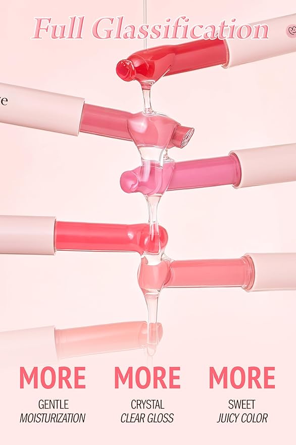 SELF BEAUTY Veganize Collagen Lip Glass Balm | Hydrating Lip Balm in 9 Vibrant Colors | Moisturizing Lip Care Infused with Collagen Jelly Magic | No Animal Trial Lip Balm 0.06 oz (#4 Light Peach)