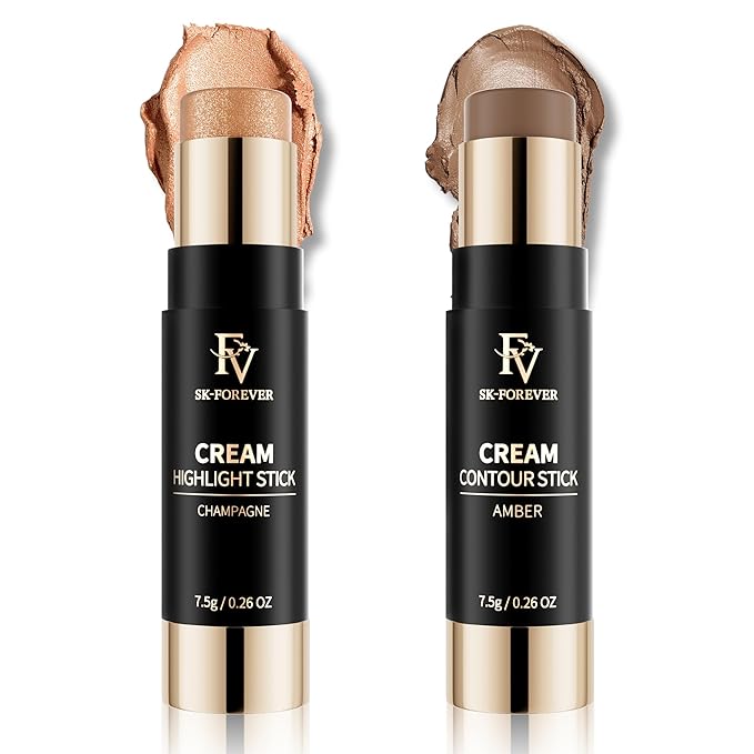 FV 2PCS Contour Stick, Highly Pigmented & Blendable Makeup, 01&03