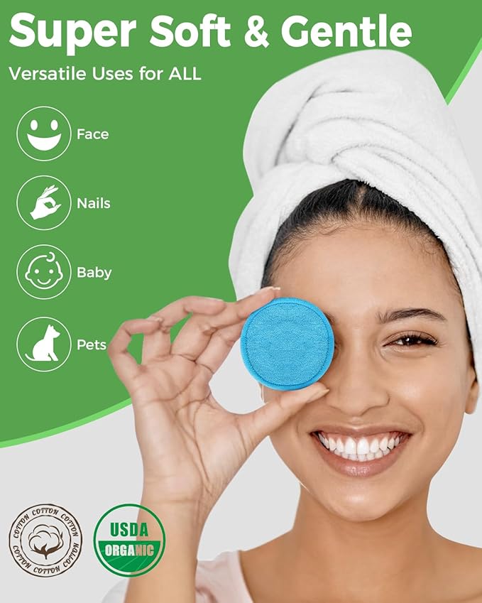 Reusable makeup remover pads -