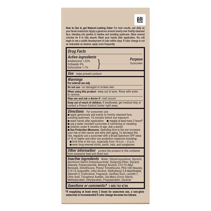 Jergens Natural Glow Face Self Tanner Lotion, SPF 20 Sunless Tanning, Fair to Medium Skin Tone, Daily Facial Sunscreen, Oil Free, Broad Spectrum Protection, 2 Fl Oz (Pack of 2) (Packaging May Vary)