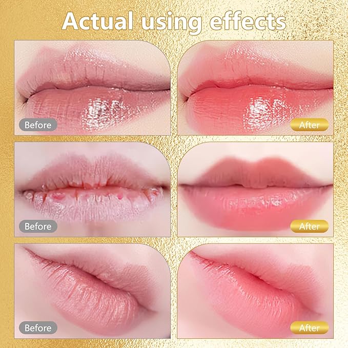 Transferproof Color Changing Lipstick, Gold Crystal Ph Lipstick Color Changing Lipsticks for Women Girls, Temperature Change Moisturizer,Long Lasting 24 Hours Moisturizing Glossy Shine Lip Gloss(2Pcs)