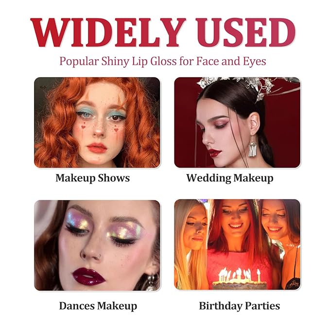 Long-Lasting Shiny Liquid Lipstick, Diamond Shimmer Metallic Lip Long-Lasting