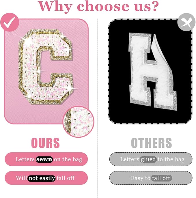 Personalized initial letter makeup bag,