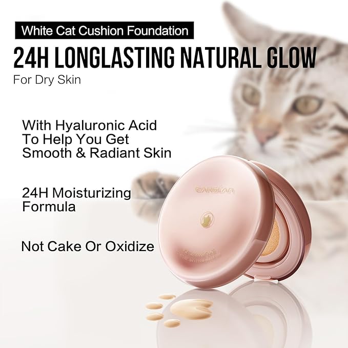 Moisture Air Cushion Cream Face Foundation Makeup, Lightweight,