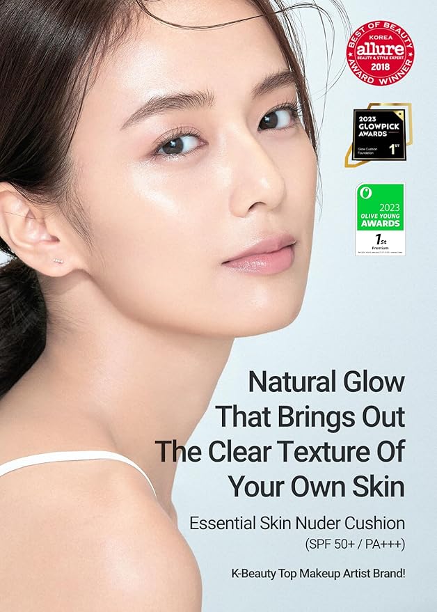 [JUNGSAEMMOOL OFFICIAL] Essential Skin Nuder Cushion (Pink Light) Cream Foundation