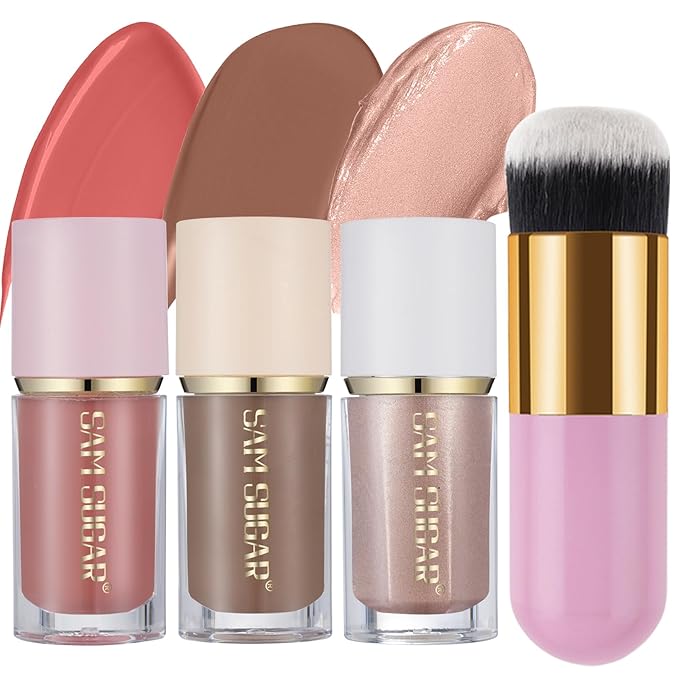 3Pcs Liquid Contour Makeup Trio with Bronzer Shade,