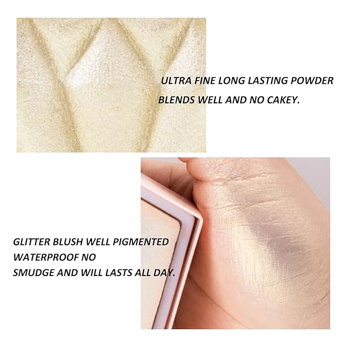 Boobeen Highlighter Makeup Palette, Baked Highlighter Bronzer Powder