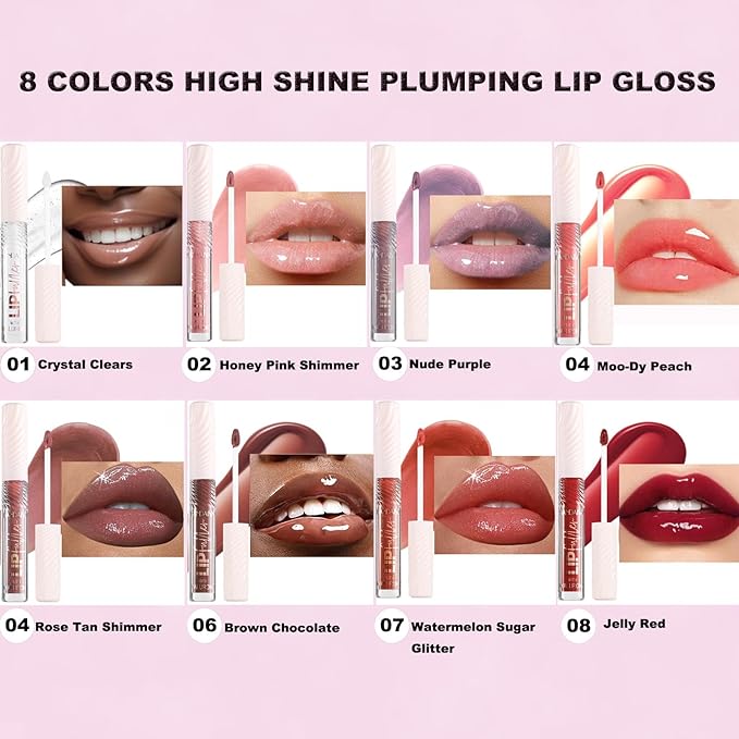 clear Lip Gloss Lip Plumper Gloss Tinted Lipgloss Lip Oil Teens Moisturizing Lipstick Lip Balm High Shine And Vegan Plumping Lip Gloss For Women Girls Long-Lasting Dry Lip Care 01
