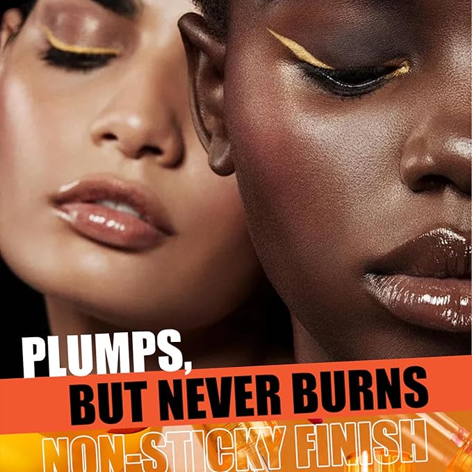 Duck Lip Plumper Glow - Hydrating Fat Lip Oil Plumper Gloss & Glitter Shine Make Lips Fuller (01)