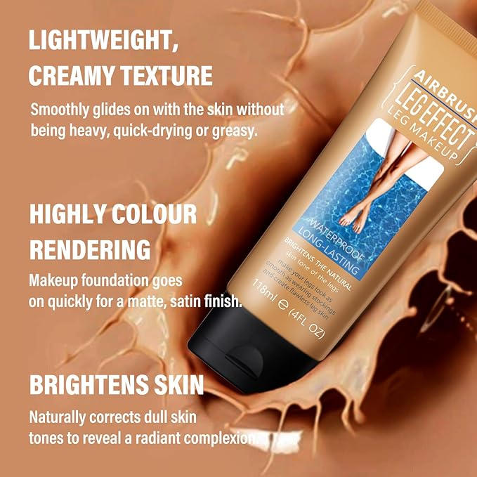 Boobeen Leg And Body Makeup Foundation, Waterproof Cover Skin Tone, 4 Oz