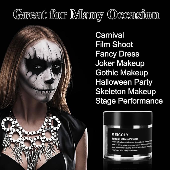 MEICOLY Black Special Effects Powder,Ultrafine Loose Dirt Powder Halloween,Charred Ash, 0.88Oz