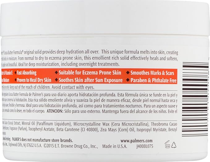 Palmer's Cocoa Butter Formula Daily Skin Therapy Solid Lotion, 7.5 Oz (Pack of 3) Intensive Body Moisturizer with Vitamin E for Extremely Dry & Eczema-Prone Skin, Helps Provide 48-Hour Deep Hydration