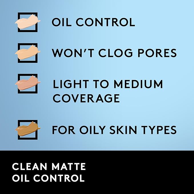 COVERGIRL Clean Matte Liquid Foundation Buff Beige 525, may vary) 1 oz