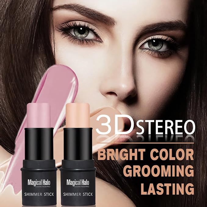 4 Pcs Cruelty-Free Waterproof Highlighter Makeup Sticks Shimmer