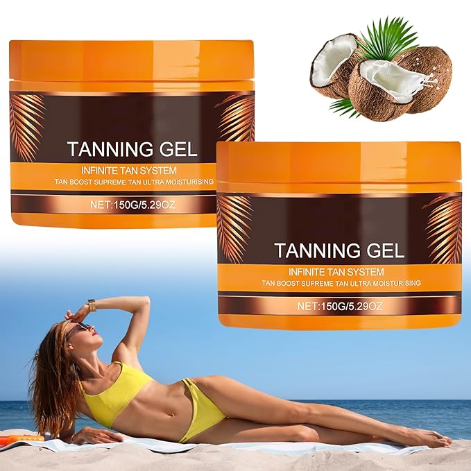 Tanning Gel, Tanning Cream, Haute Beauty Tanning Gel, Luxury Intensive Tanning Gel, Natural Tanning Accelerator Cream Gel, For Sunbeds & Outdoor Sun(2PCS)