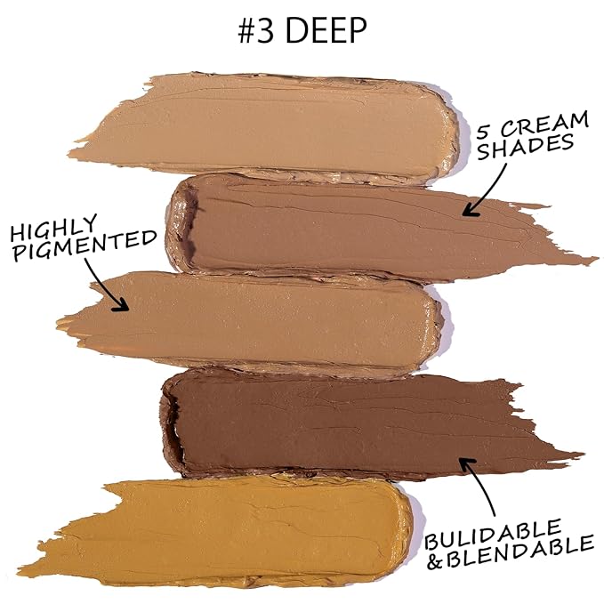 5 In 1 Multi-Use Correcting Concealer Palette,Waterproof Long