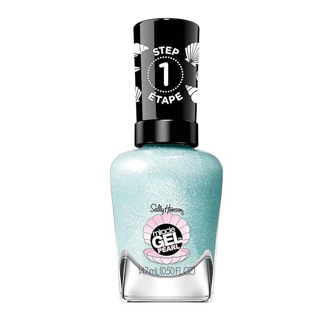Sally Hansen Miracle Gel™, Pearls Seas the Day, Long Lasting, Gel-Like Formula, No UV Lamp Needed, Blue Nail Polish