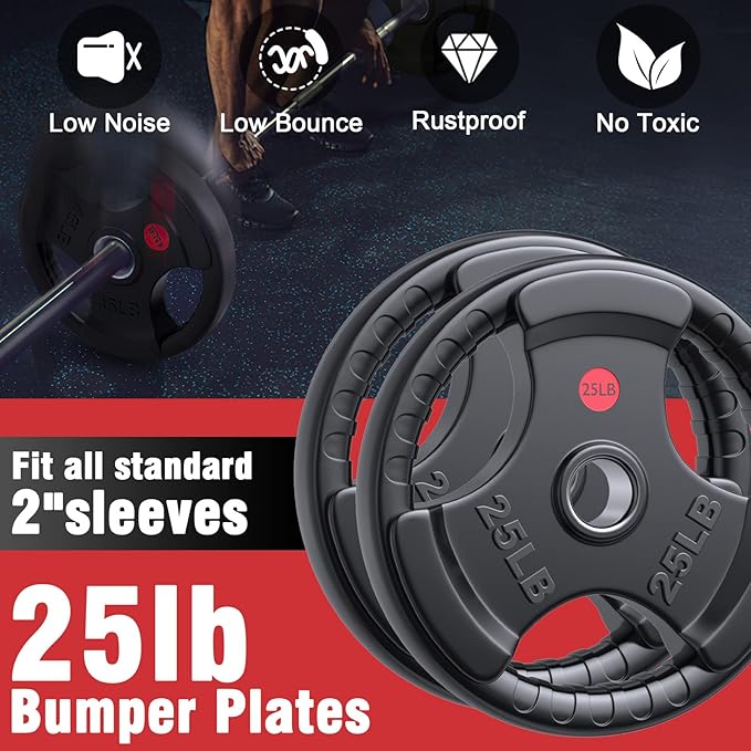 GIKPAL Weight Plates 2-inch Olympic (10lb 25lb 25lb 35lb 35lb 45lb) 45lb)