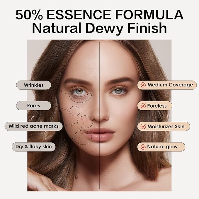 Sheer Liquid Foundation With Hydrating Serum, 24H Long-Lasting 1 FlOz