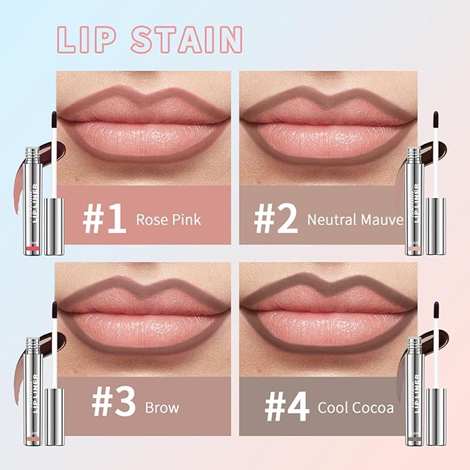 Peel Off Lip Liner Stain - Long-Lasting, Smudge-Proof, Waterproof Nude Matte Lip Tint, Non-Fading Peel Off Lip Color, Effortless Precision & Full Coverage, Vegan & Cruelty-Free, #3 Brow