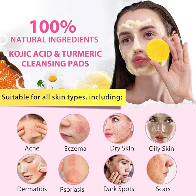 Turmeric kojic acid cleansing pads,
