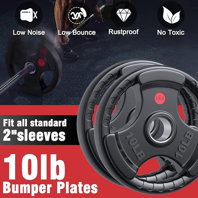 GIKPAL Weight Plates 2-inch Olympic (10lb 25lb 25lb 35lb 35lb 45lb) 45lb)