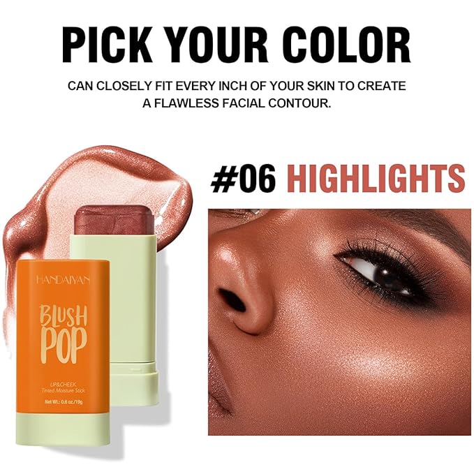 Multi-Use Makeup Blush Stick, Beauty Tinted Solid Blush