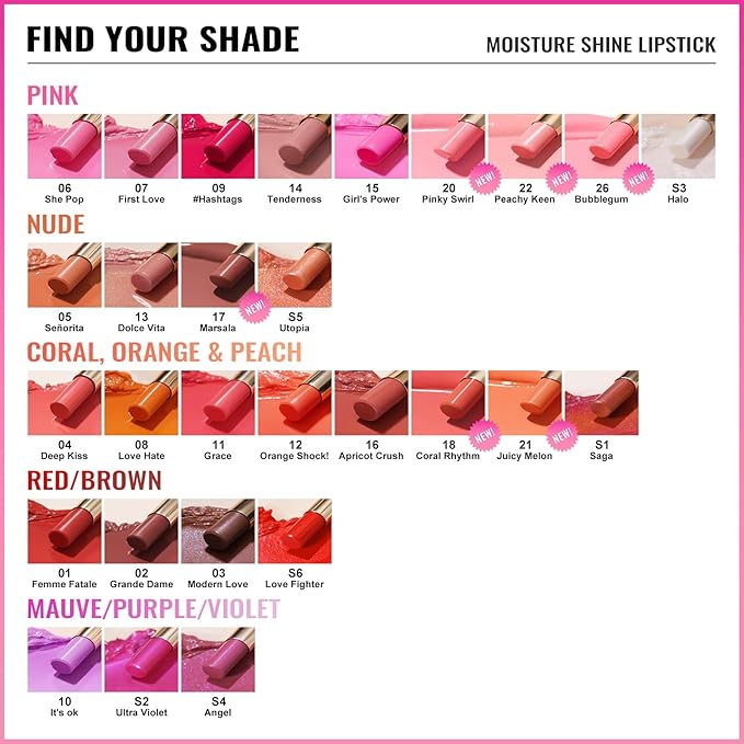 Oulac Moisturizing Shine Mauve Pink Lipstick for Women - 2 in 1 Glossy Light Pink Tinted Lip Balm, Hydrating Winter Lipstick for Dry Lips,Shine Juicy Finish Vegan 2.2g/0.07oz (14)