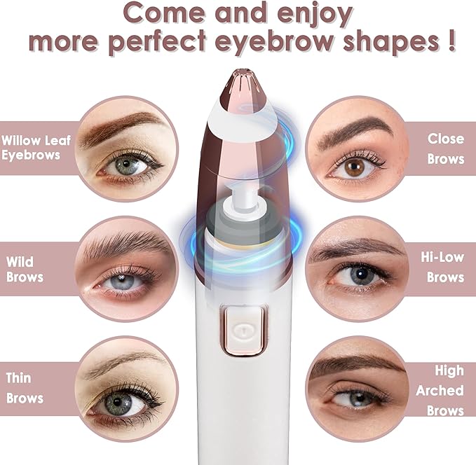 gurelax Electric Eyebrow Razor for Women,Eyebrow Hair Remover, Painless Eye Brow Trimmer Shaper with LED Light, USB Rechargeable, Eye Brow and Face Epilator as Stockings Stuffers