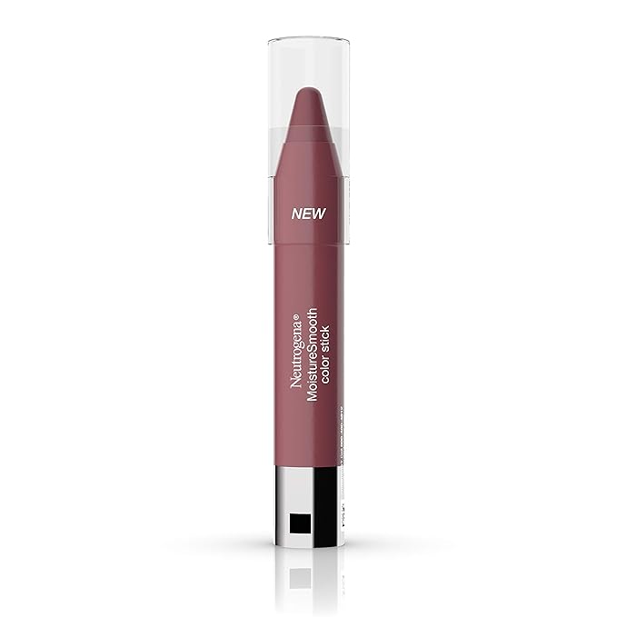 Neutrogena MoistureSmooth Color Stick for Lips, Moisturizing and Conditioning Lipstick with a Balm-Like Formula, Nourishing Shea Butter and Fruit Extracts, 120 Berry Brown, 011 oz Pack of 1
