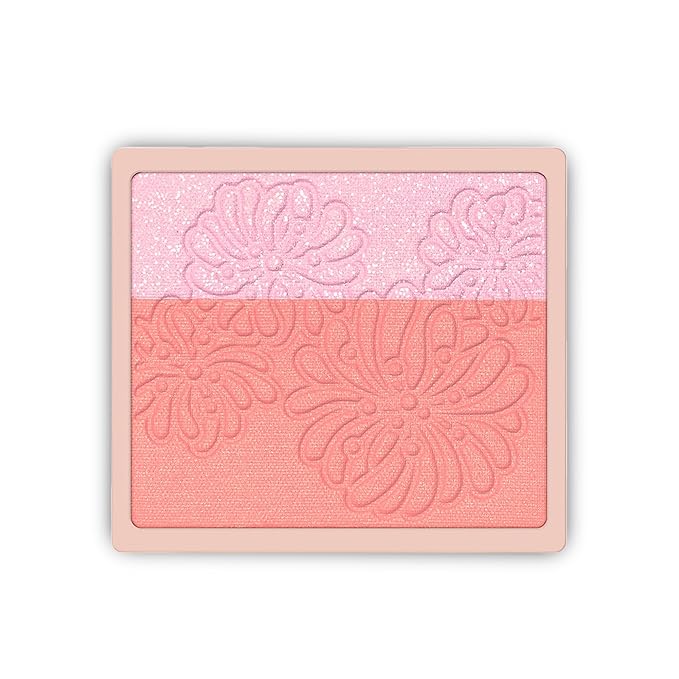 Paul & Joe Pressed Blush Palette Refill Only, Case Sold Separately, Oil-Absorbing Blush Powder, Bi-Color Face Blushes with Fitting Veil Powder, Light Pink and Light Orange, 02 Confiserie, 0.17 oz