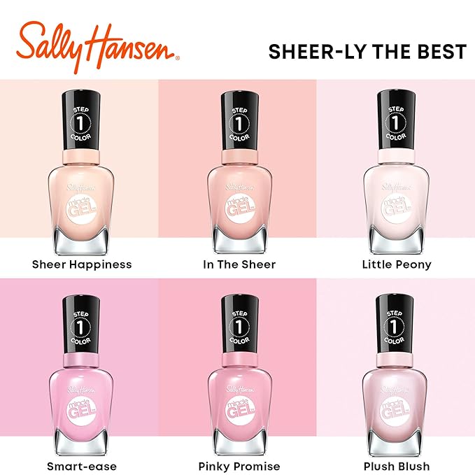 Sally Hansen Miracle Gel™, In The Sheer, Long Lasting, Gel-Like Formula, No UV Lamp Needed, Pink Nail Polish