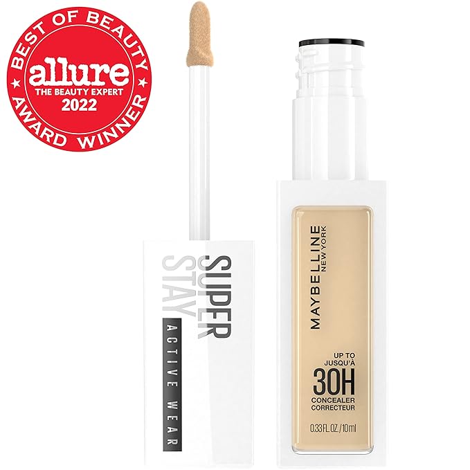 Maybelline Super Stay Liquid Concealer Makeup, Full Coverage Concealer, Up to 30 Hour Wear, Transfer Resistant, Natural Matte Finish, Oil-free, Available in 16 Shades, 22, 1 Count