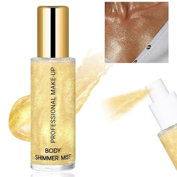 Face Liquid Highlighter Shimmer Body Spray for Hair (G, Standard)