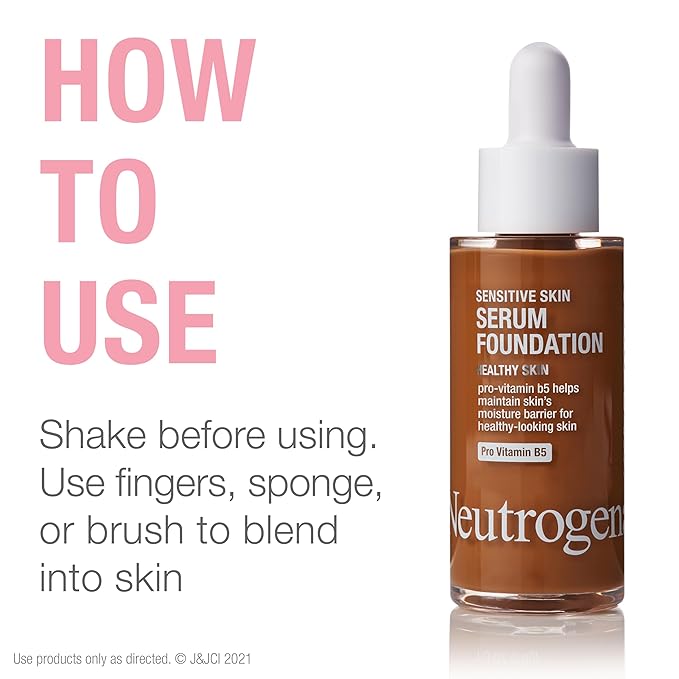 Neutrogena Healthy Skin Sensitive Skin Serum Foundation with Deep 01, 1 oz