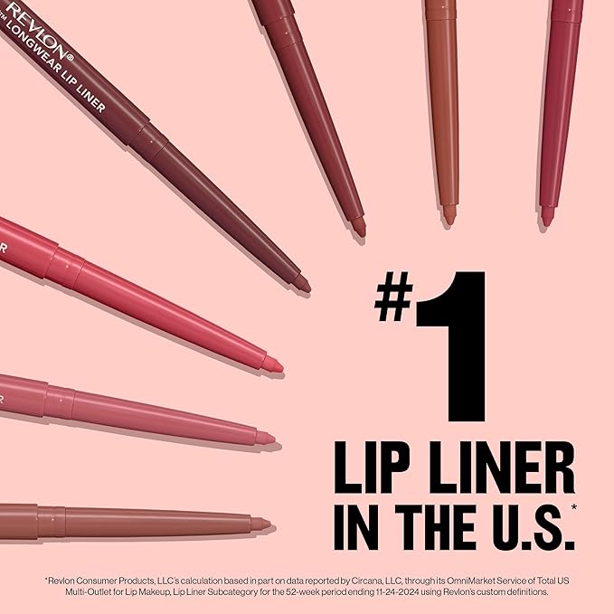 Revlon Colorstay Lip Liner with Built-In Sharpener, Valentine's Day Makeup Gifts for Women, Longwear Rich Colors, Smooth Application, 685 Natural, 0.01 oz