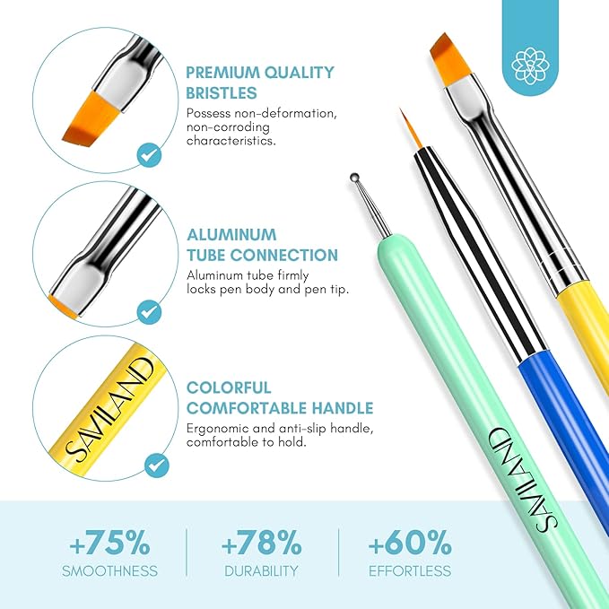 Saviland 6pcs nail art brushes