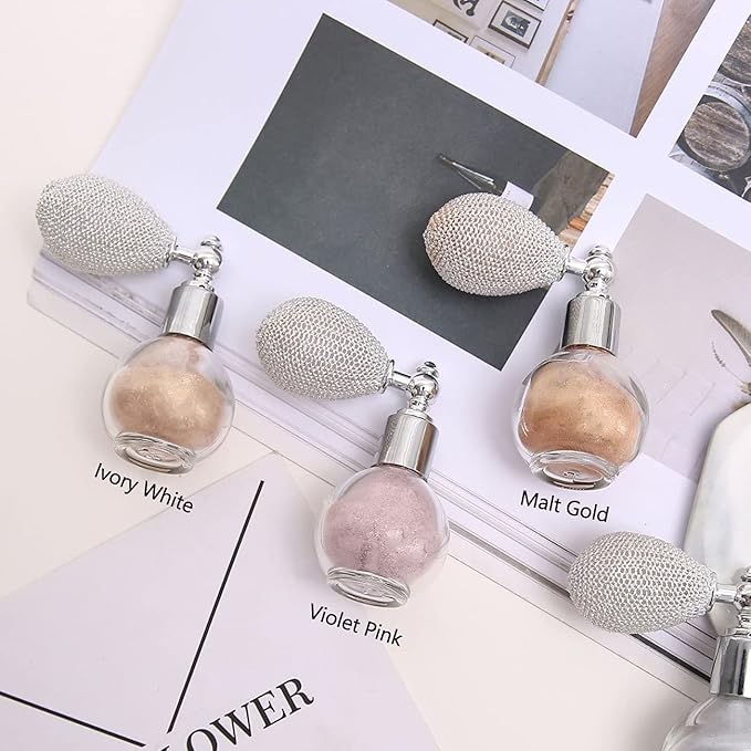 Highlighter Powder Spray, Ksndurn Ivory White Glitter High Gloss Spray - Shimmer Sparkle Powder Makeup Spray
