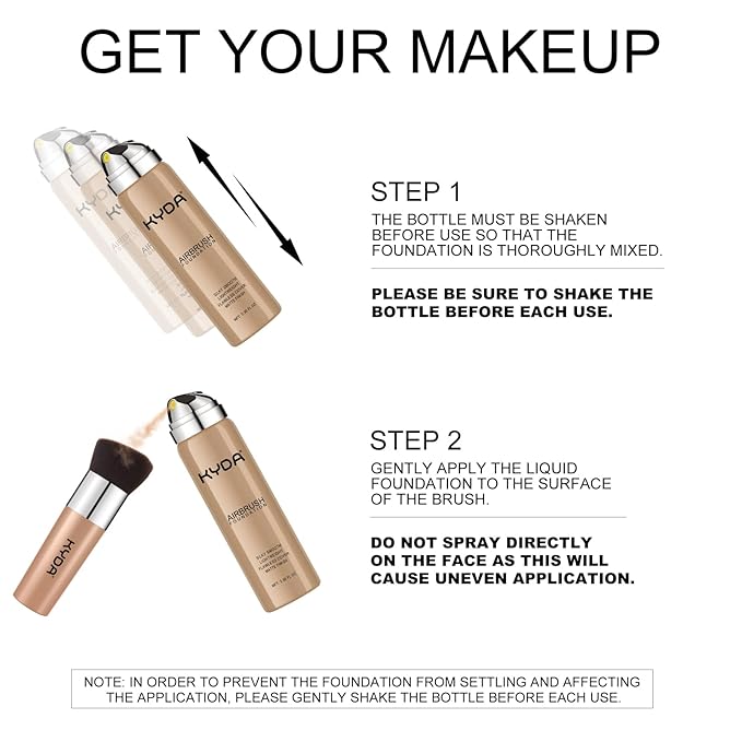 KYDA AirBrush Foundation Spray, Silky Foundation Mist Makeup, Natural Beige