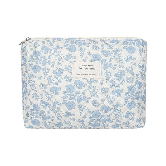 Makeup bag, quilted makeup bag,large