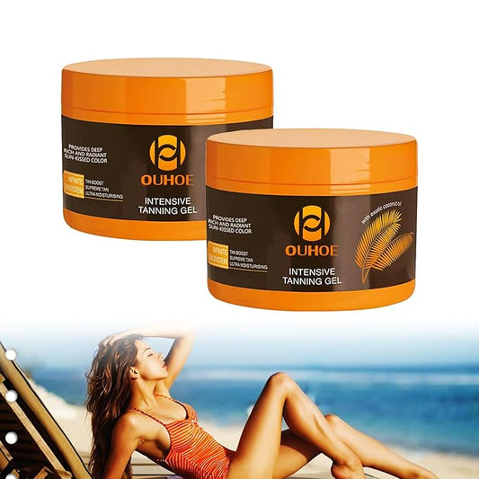 Luxury Intensive Tanning Gel, Intensive Tanning Luxe Gel, Natural Tanning Cream Gel for Natural Tan Skin, Brown Tanning Gel for Sunbeds & Outdoor Sun (2Pcs)