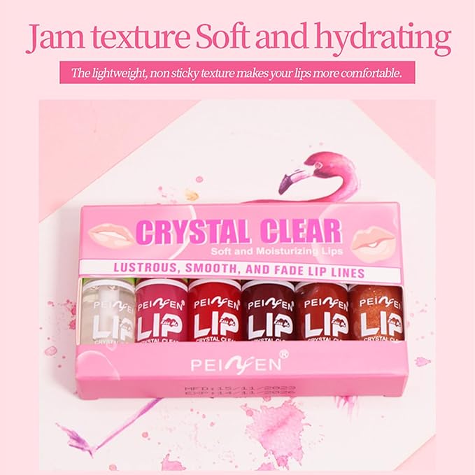 Mini Lip Oil Lip Glaze, 6 Colors Fat Glaze,