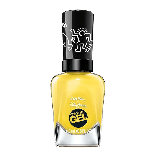 Sally Hansen Miracle Gel™, Keith Haring Writing on the Walls, Long Lasting, Gel-Like Formula, No UV Lamp Needed, Yellow Nail Polish