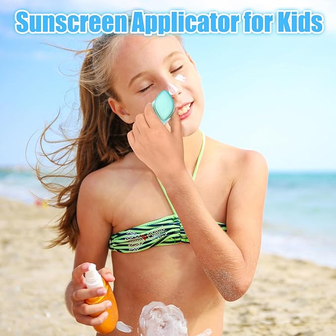 3 PCS Sunscreen Applicator for Kids, Soft Sunblock Brush + 2 PCS Empty Roller Ball Container for Sunscreen Lotion, Sunscreen Applicators for Family Travel