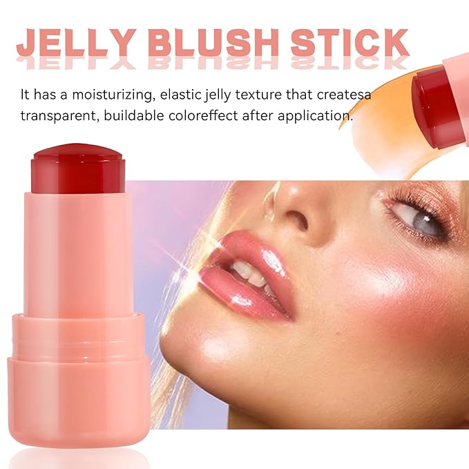 4 Color Milk Jelly Blush Stick, Cooling Water Cruelty Free.