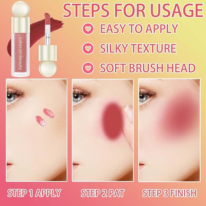 Liquid Blush,Natural Soft Cream Face Blush Matte Cheek Blush Stick(4#)