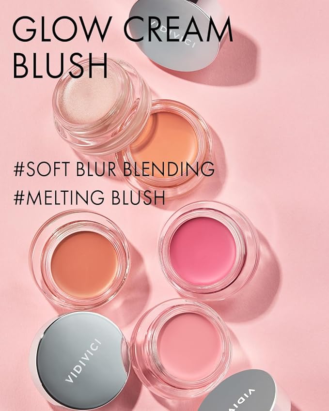 VIDIVICI Millennial Glow Cream Blush 03 Pansy Lavender - Creamy Face Cheek Blusher for Smooth & Silky Skin - Soft Satin Finish with Natural Color - For Fair to Light Skin Tone, 0.21 oz.