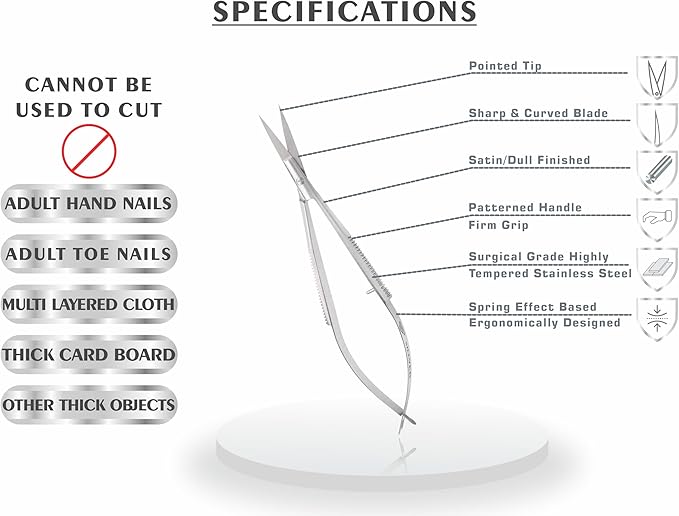 Cuticle scissors extra fine curved
